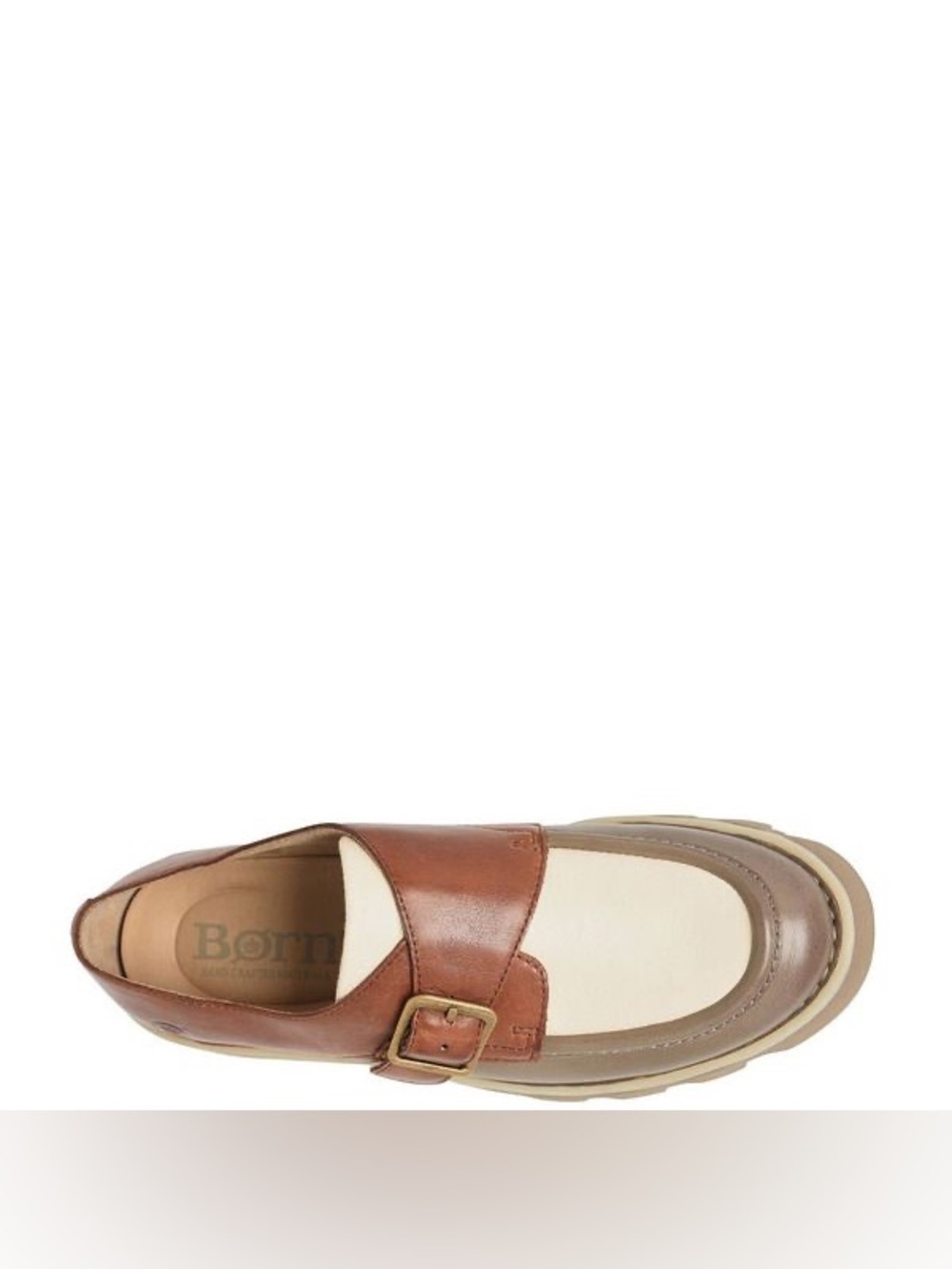 NWT Born Sammi Leather Monk Strap Lugged Platform Loafers Sz 6,5 - Picture 6 of 16